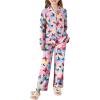 Arshiner Pajamas Set for Girls Plaid Long Sleeve Lounge Set Button Down Pj Sets(Butterfly Tie Dye)