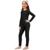Arshiner Thermal Underwear for Kids Long Johns Girls Base Layer Top and Bottom Set(Black)
