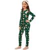 Arshiner Thermal Underwear for Kids Long Johns Girls Base Layer Top and Bottom Set(Christmas Green)