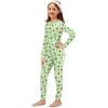 Arshiner Thermal Underwear for Kids Long Johns Girls Base Layer Top and Bottom Set(Green Avocado)