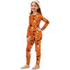 Arshiner Thermal Underwear for Kids Long Johns Girls Base Layer Top and Bottom Set(Halloween Orange)