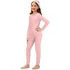 Arshiner Thermal Underwear for Kids Long Johns Girls Base Layer Top and Bottom Set(Pink)
