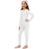 Arshiner Thermal Underwear for Kids Long Johns Girls Base Layer Top and Bottom Set(White)