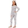 Arshiner Thermal Underwear for Kids Long Johns Girls Base Layer Top and Bottom Set(White Pink Leopard)