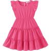 Arshiner Toddler Girls Dress Ruffle Sleeveless Tiered Swing Twirly Dresses Cute Summer Beach Sundress with Pocket for 1-6T(Hot Pink)