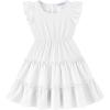 Arshiner Toddler Girls Dress Ruffle Sleeveless Tiered Swing Twirly Dresses Cute Summer Beach Sundress with Pocket for 1-6T(White)