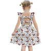Arshiner Toddler Girls Dresses Flutter Sleeve Ruffle Back Bowknot Dress Kids Summer Casual Beach Sundress with Pockets 2-6T(White Butterfly)