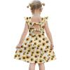 Arshiner Toddler Girls Dresses Flutter Sleeve Ruffle Back Bowknot Dress Kids Summer Casual Beach Sundress with Pockets 2-6T(White Sunflower)