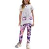 Arshiner Toddler Girls Outfits Floral Hi-Lo Tops+pants Sets Short SLeeve 2pcs Pants Sets with Pockets(White/Pink Camo)