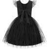 Arshiner Toddler Tutu Dress Little Girls Summer Tulle Backless Party Birthday Cotton Dresses 2-6Y(Black)