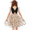 Arshiner Toddler Tutu Dress Little Girls Summer Tulle Backless Party Birthday Cotton Dresses 2-6Y(Black Stars)