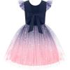 Arshiner Toddler Tutu Dress Little Girls Summer Tulle Backless Party Birthday Cotton Dresses 2-6Y(Blue Pink)