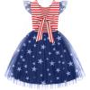 Arshiner Toddler Tutu Dress Little Girls Summer Tulle Backless Party Birthday Cotton Dresses 2-6Y(Flag/Blue)