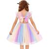 Arshiner Toddler Tutu Dress Little Girls Summer Tulle Backless Party Birthday Cotton Dresses 2-6Y(Full Rainbow)