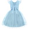Arshiner Toddler Tutu Dress Little Girls Summer Tulle Backless Party Birthday Cotton Dresses 2-6Y(Light Blue)