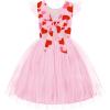 Arshiner Toddler Tutu Dress Little Girls Summer Tulle Backless Party Birthday Cotton Dresses 2-6Y(Pink Heart)