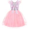 Arshiner Toddler Tutu Dress Little Girls Summer Tulle Backless Party Birthday Cotton Dresses 2-6Y(Pink Mermaid)