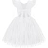 Arshiner Toddler Tutu Dress Little Girls Summer Tulle Backless Party Birthday Cotton Dresses 2-6Y(White)