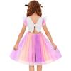 Arshiner Toddler Tutu Dress Little Girls Summer Tulle Backless Party Birthday Cotton Dresses 2-6Y(White Rainbow)