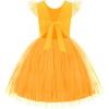 Arshiner Toddler Tutu Dress Little Girls Summer Tulle Backless Party Birthday Cotton Dresses 2-6Y(Yellow)