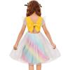 Arshiner Toddler Tutu Dress Little Girls Summer Tulle Backless Party Birthday Cotton Dresses 2-6Y(Yellow Rainbow)