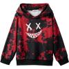 Arshiner Unisex Kids Soft Pullover Hooded Sweatshirt with Pocket Basic Hoodies Sportswear Age 4-13 Years(Tie Dye-red & Black)