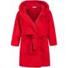 Kids Boys Girls Flannel Bathrobes Soft Hooded Robes