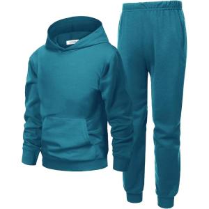 Arshiner 2 Piece Outfit Boys Pullover Hoodies Sweatshirt Suit For Kids Tracksuit Set(A Deep Lagoon)