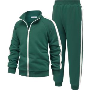 Arshiner Boy’s Active Tracksuits Sets Full Zip Sports Jogging Suits Athletic Running 2 Piece Sweatsuits for 5-13 Years(Green)