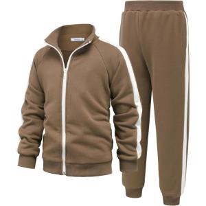 Arshiner Boy’s Active Tracksuits Sets Full Zip Sports Jogging Suits Athletic Running 2 Piece Sweatsuits for 5-13 Years(Khaki)