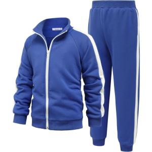 Arshiner Boy’s Active Tracksuits Sets Full Zip Sports Jogging Suits Athletic Running 2 Piece Sweatsuits for 5-13 Years(Royal Blue)