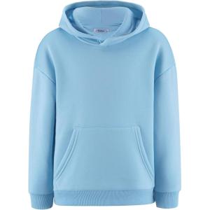 Arshiner Boys Hooded Sweatshirt Fleece Pullover Long Sleeve Warm Hoodies with Pocket for Kids 5-14 Years(Light Blue)
