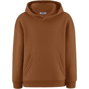 Arshiner Boys Hooded Sweatshirt Fleece Pullover Long Sleeve Warm Hoodies with Pocket for Kids 5-14 Years(Light Brown)