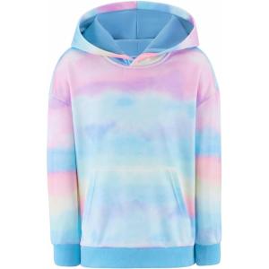 Arshiner Boys Hooded Sweatshirt Fleece Pullover Long Sleeve Warm Hoodies with Pocket for Kids 5-14 Years(Tie-dye – Powder Blue)