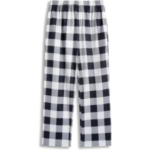 Arshiner Boys Pajama Pants Long Plaid PJ Bottoms Boys Sleepwear Lounge Pants with Pockets 6-14 Years(Black White Plaid)