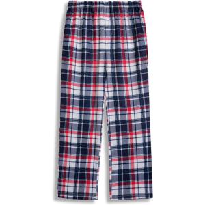 Arshiner Boys Pajama Pants Long Plaid PJ Bottoms Boys Sleepwear Lounge Pants with Pockets 6-14 Years(Blue Red Plaid)