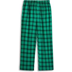 Arshiner Boys Pajama Pants Long Plaid PJ Bottoms Boys Sleepwear Lounge Pants with Pockets 6-14 Years(Green Plaid)