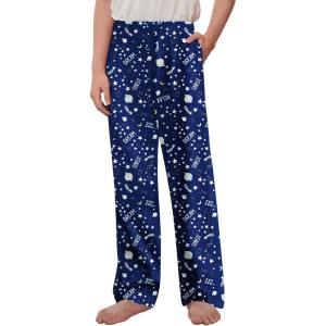 Arshiner Boys Pajama Pants Long Sleep Plaid Pants Soft Lounge Pj Bottoms with Pockets(Dark Blue Stars Moon)
