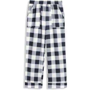 Arshiner Boys Pajama Pants Soft Long PJ Bottoms Plaid Lounge Pants for Boys 6-14 Years(Black Plaid)