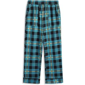 Arshiner Boys Pajama Pants Soft Long PJ Bottoms Plaid Lounge Pants for Boys 6-14 Years(Teal Plaid)