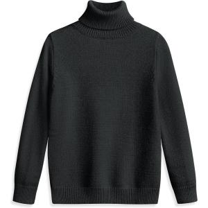 Arshiner Boy’s Ribbed Turtleneck Cable Knitted Sweater Slim Fit Pullover Sweater for Kids 4-13 Years(Jersey Knit-black)