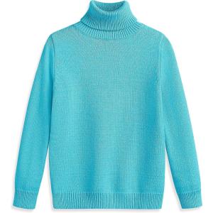 Arshiner Boy’s Ribbed Turtleneck Cable Knitted Sweater Slim Fit Pullover Sweater for Kids 4-13 Years(Jersey Knit-ceramic Green)