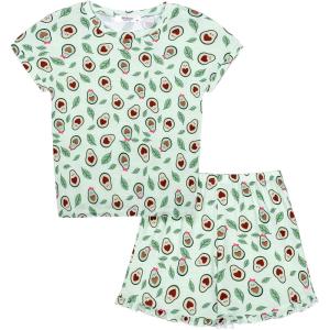 Arshiner Girls 2-Piece Tie Dye Pajamas Set Trendy Lounge Set Kids Sleepwear(Avocado)