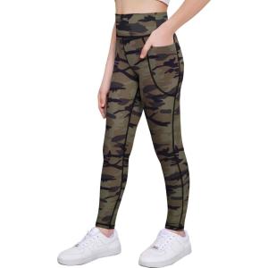 Arshiner Girls Athletic Leggings High Waist Yoga Pants for Kids with Pockets Dance Running Workout Tights(Brown Camouflage)