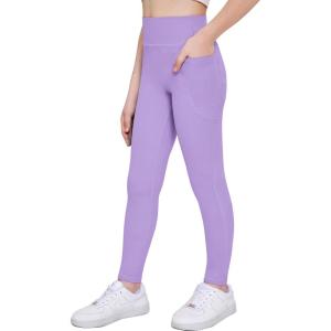 Arshiner Girls Athletic Leggings High Waist Yoga Pants for Kids with Pockets Dance Running Workout Tights(Lilac)