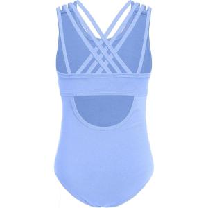 Arshiner Girls Ballet Leotards Dance Gymnastic Outfits Crisscross Straps Sleeveless Tank Dancewear(Blue)