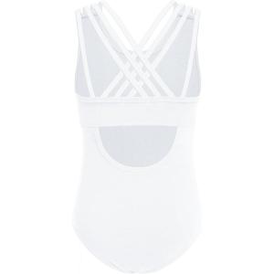 Arshiner Girls Ballet Leotards Dance Gymnastic Outfits Crisscross Straps Sleeveless Tank Dancewear(White)