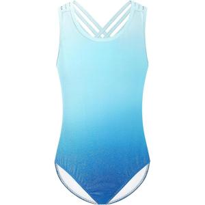 Arshiner Girls Ballet Leotards Dance Gymnastic Outfits Crisscross Straps Sleeveless Tank Dancewear(White/Blue)