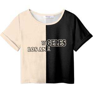 Arshiner Girls Crop Tops Short Sleeve Tie Dye Summer T Shirt Crewneck Rolled Cuffs Fashion Shirts Tee(Black/Khaki Letter)