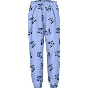 Arshiner Girls Pajama Pants Kids Plaid Pj Pants Comfy Lounge Sleepwear Bottoms with Pockets(Butterfly-light Blue)